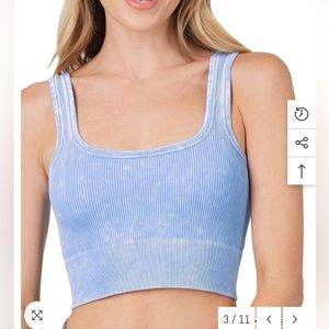 NWT Zenana square neck crop tank bralette plus 2x/3x